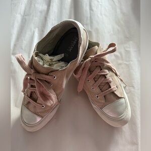 Geox Women's Respira Beige Suede & Leather /Lace-up Sneakers Shoes Size US 10
